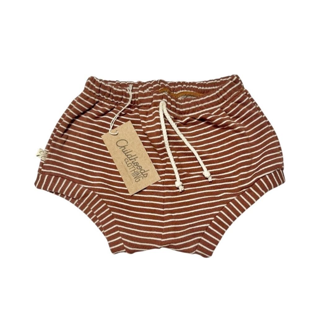 NWT Childhoods Brown Stripe Shortie Shorts Size 8/9